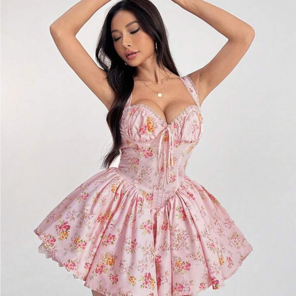 SHEIN Pink Floral Mini Dress